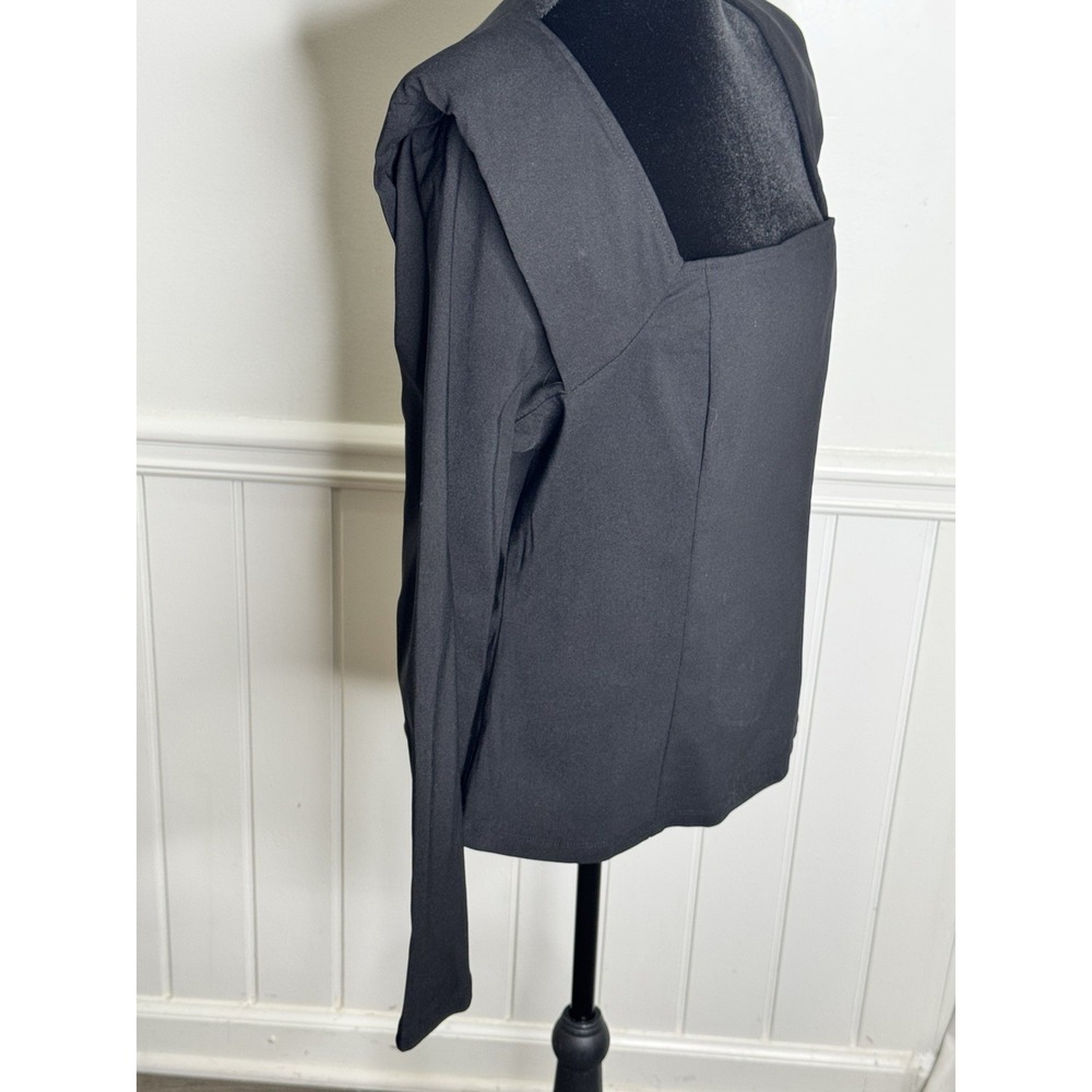 Tuckernuck Hyacinth House Blouse XL Quiet Luxury Office Siren Top Shoulder Pad - Picture 4 of 12